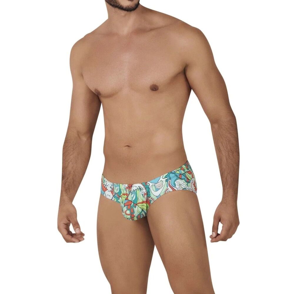 [SM-MD-LG]  Clever 0543-1 Psychedelic Briefs Green